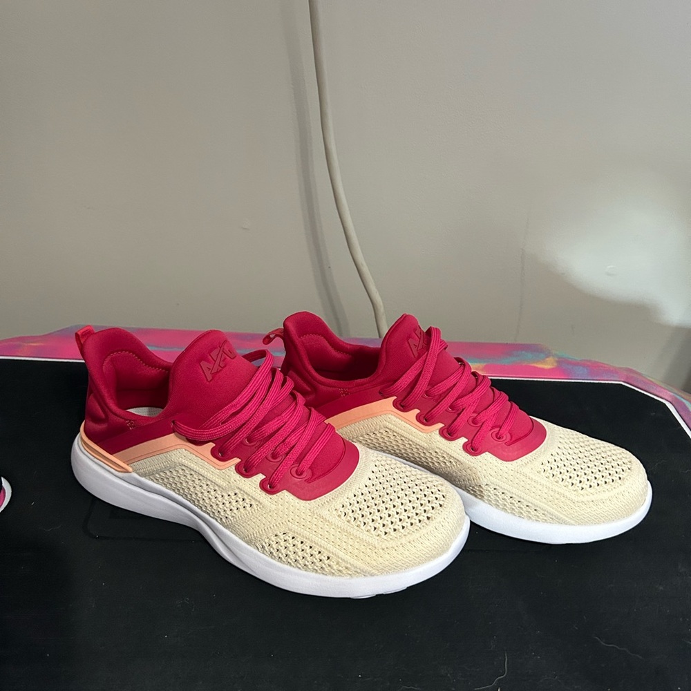 APL Red and Cream Sneakers Modern Athletic Design
